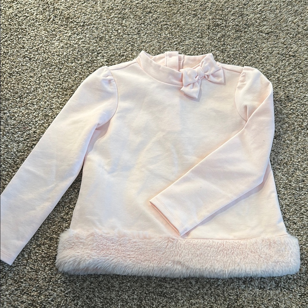 Pink Long Sleeve Kids Top with Bow